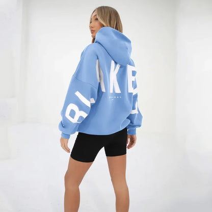 Blayen Herren Oversized Sweatshirt Großes Backprint Grau