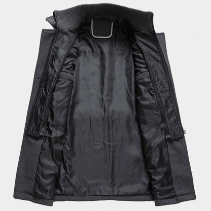 Herren Trenchcoat Wollmantel Doppelkragen