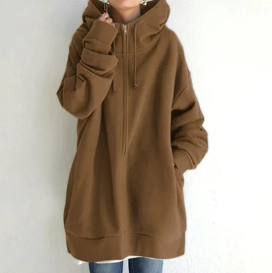 Damen Hoodie mit übergroßen Reißverschluss von Elarova