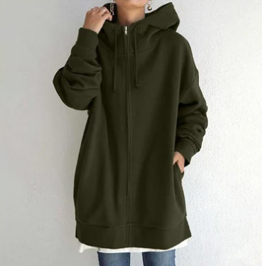 Damen Hoodie mit übergroßen Reißverschluss von Elarova