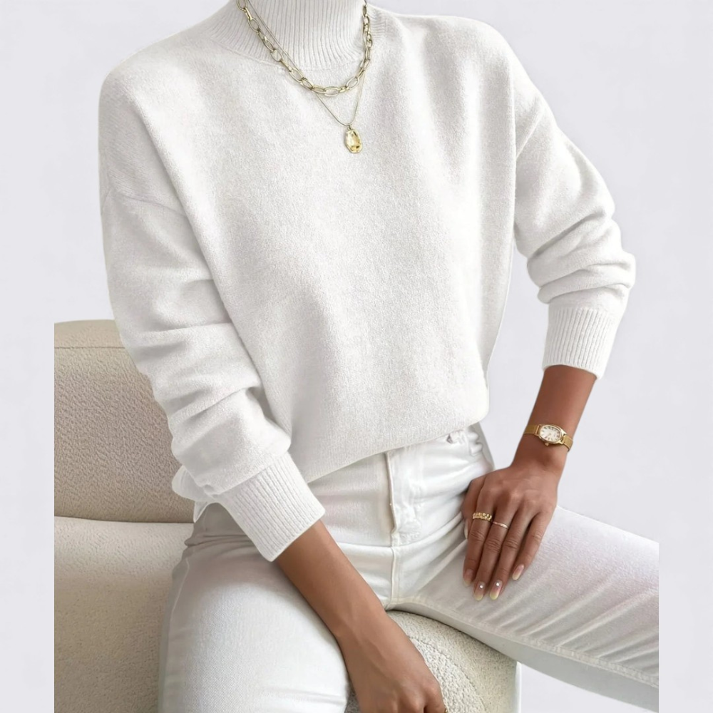 Damen Pullover Stehkragen Klassisch Komfortabel - Norvielle
