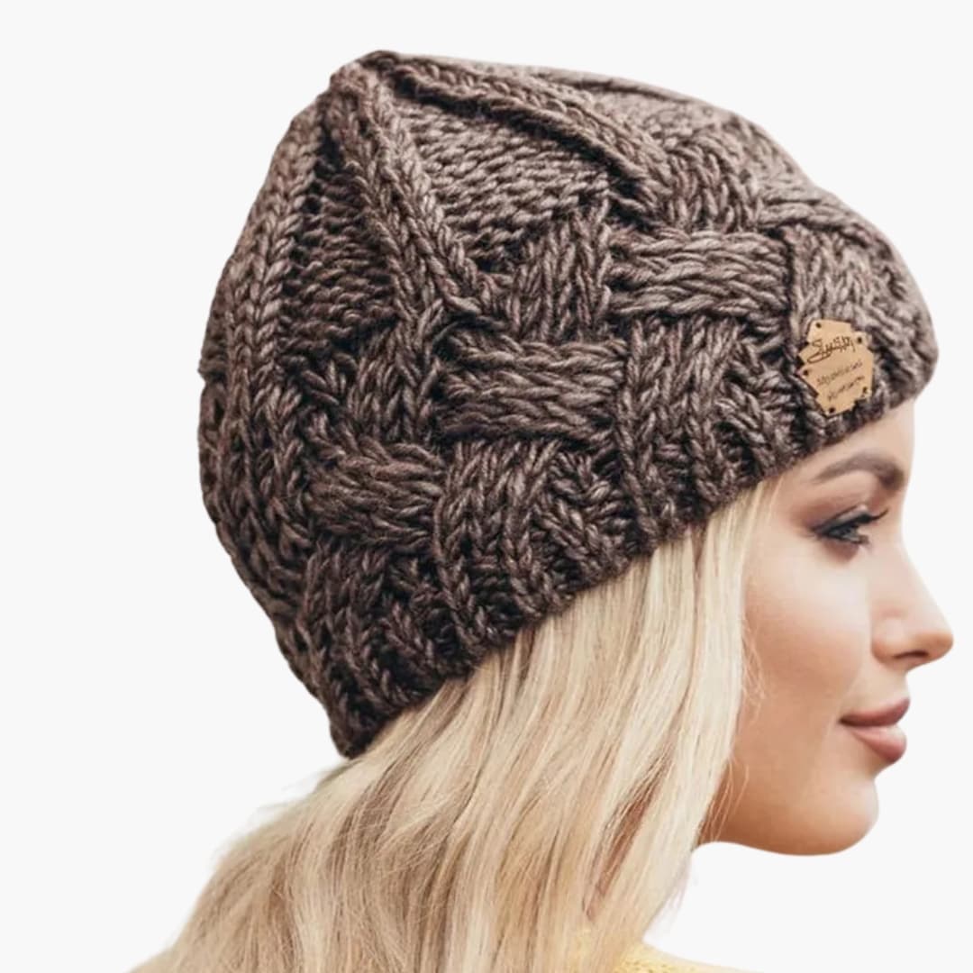 Damen Wintermütze Gestrickt Rund Gerippt Warm