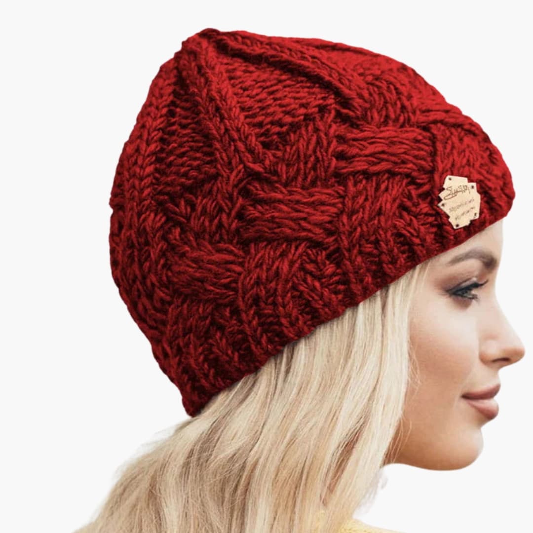 Damen Wintermütze Gestrickt Rund Gerippt Warm