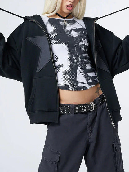 Norvielle Damen Strickjacke Sternenprint