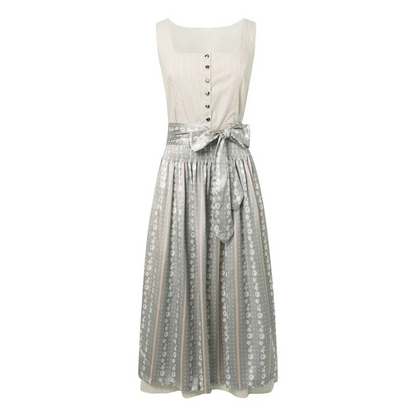 Damen Dirndl Kleid Midi Quadratischer Ausschnitt