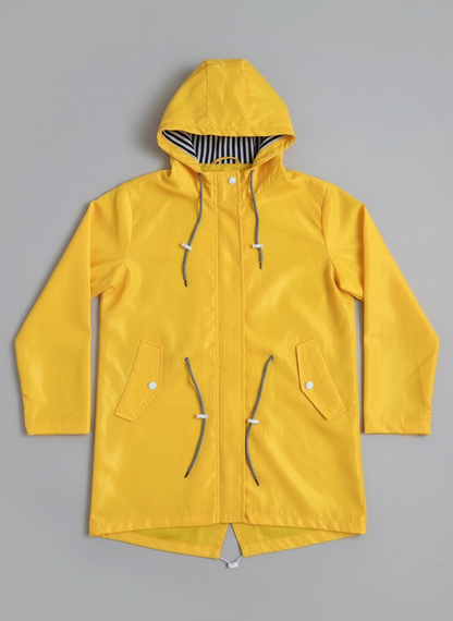 Damen Regenjacke Lang mit Kapuze Wasserabweisend