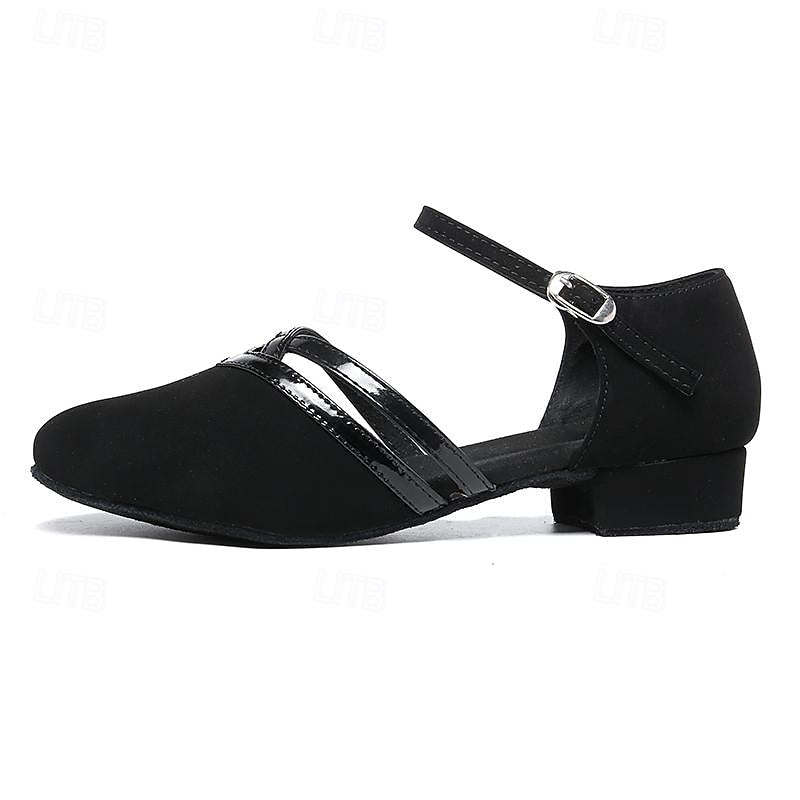 Damen Tanzschuhe Riemchen Schuhe Glatt