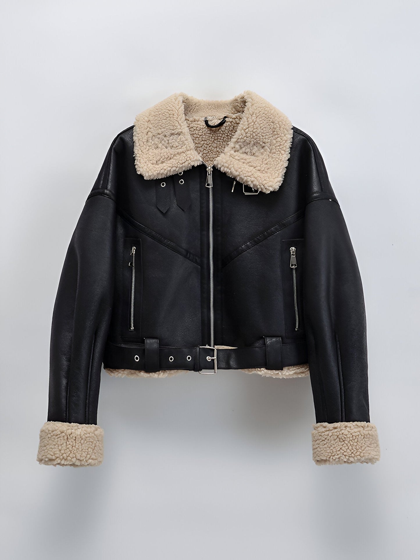 Norvielle Damen Winterjacke Kunstleder