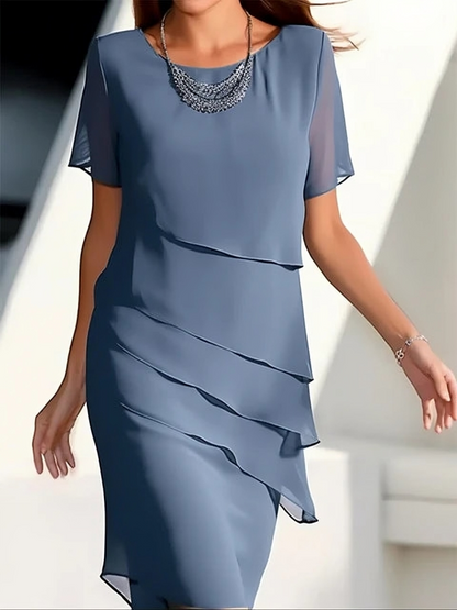 Elegantes Damen Midikleid Lagenkleid