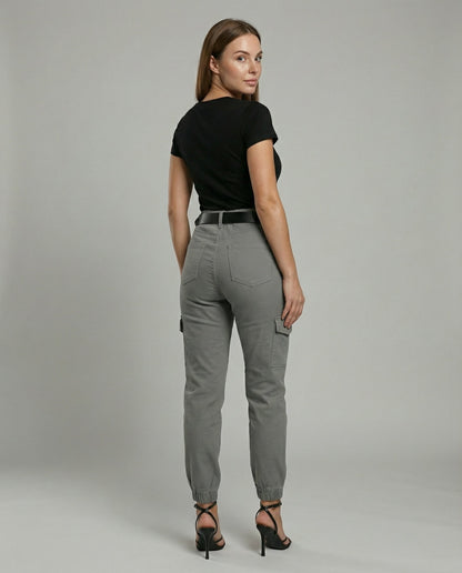 Damen Cargo-Jeans Komfort Baumwolle