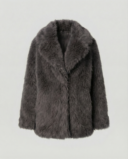 Weiche Kurze Kunstfelljacke Damen Synthetik
