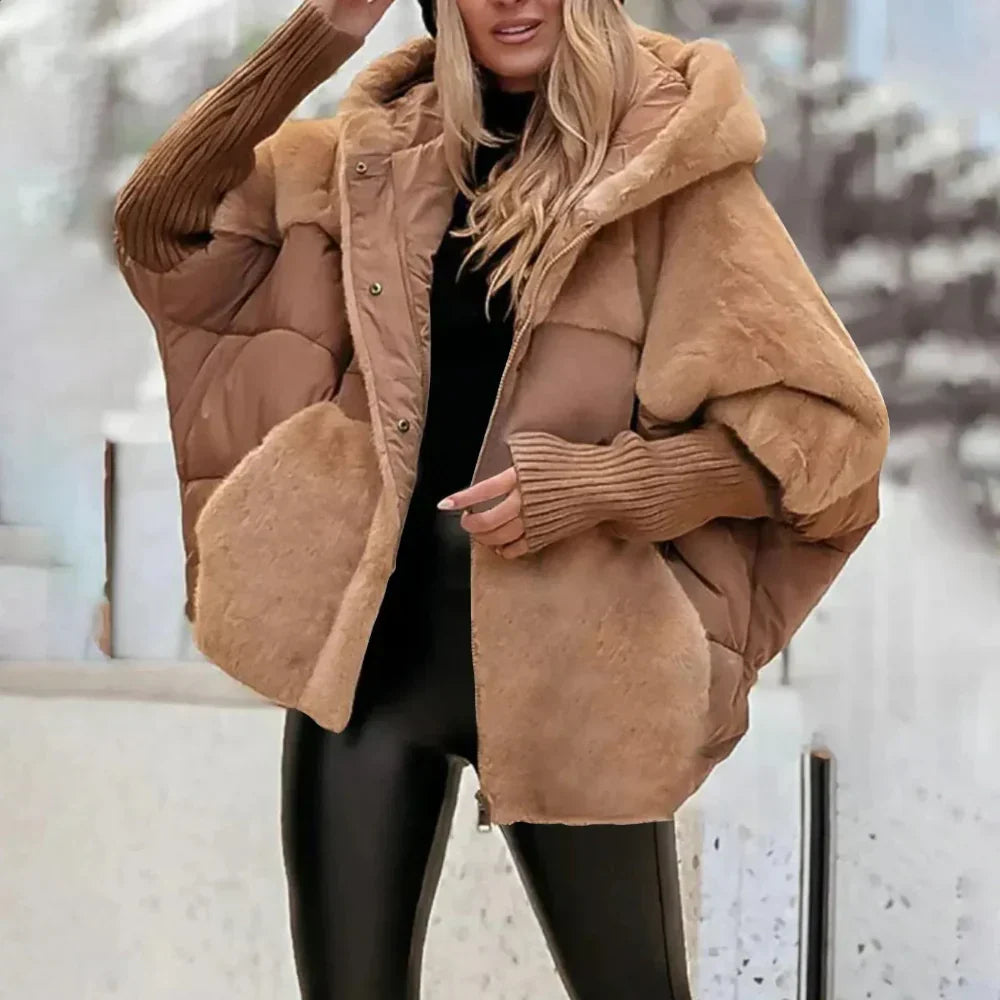 Damen Winterjacke Übergröße Warme Pufferjacke Mit Kapuze - Norvielle