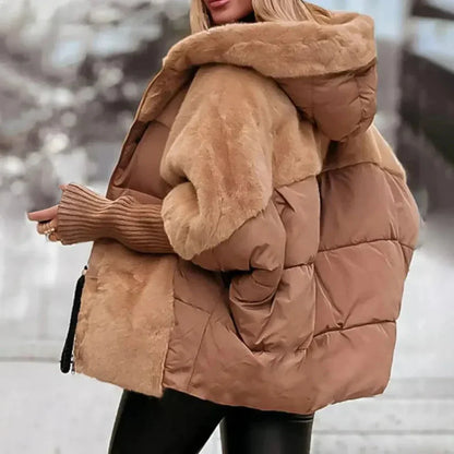 Damen Winterjacke Übergröße Warme Pufferjacke Mit Kapuze