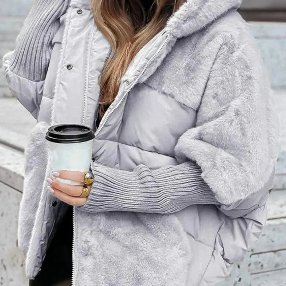 Damen Winterjacke Übergröße Warme Pufferjacke Mit Kapuze