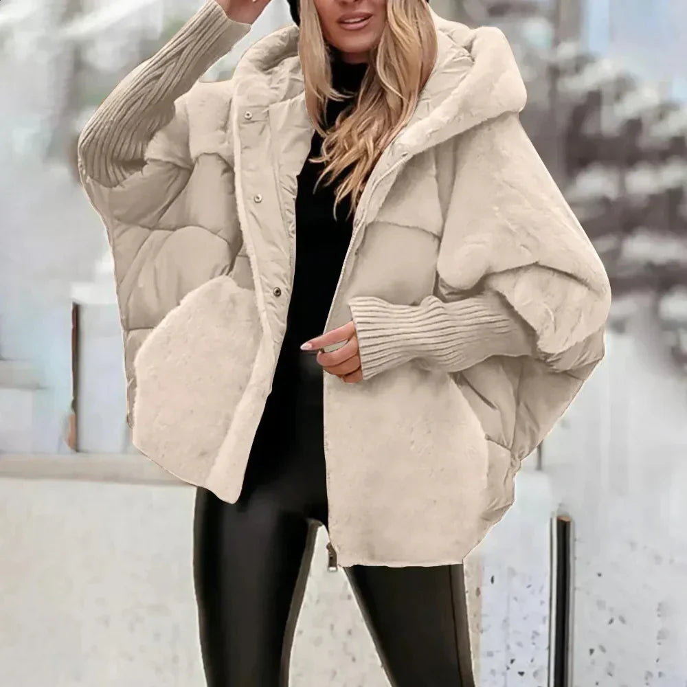 Damen Winterjacke Übergröße Warme Pufferjacke Mit Kapuze
