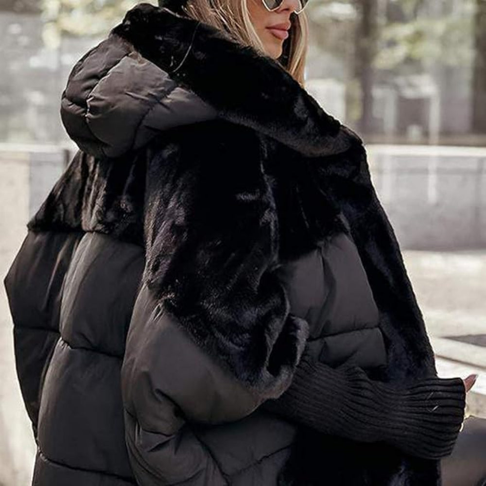 Damen Winterjacke Übergröße Warme Pufferjacke Mit Kapuze