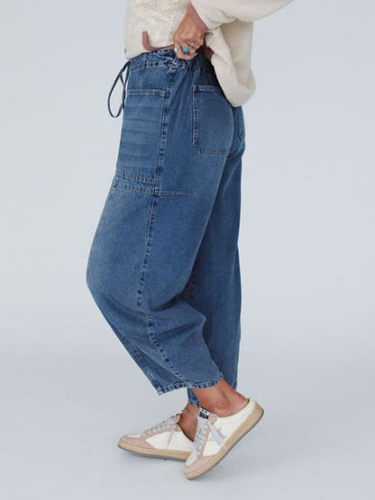 Weite Damenjeans Kordelzug Bequem