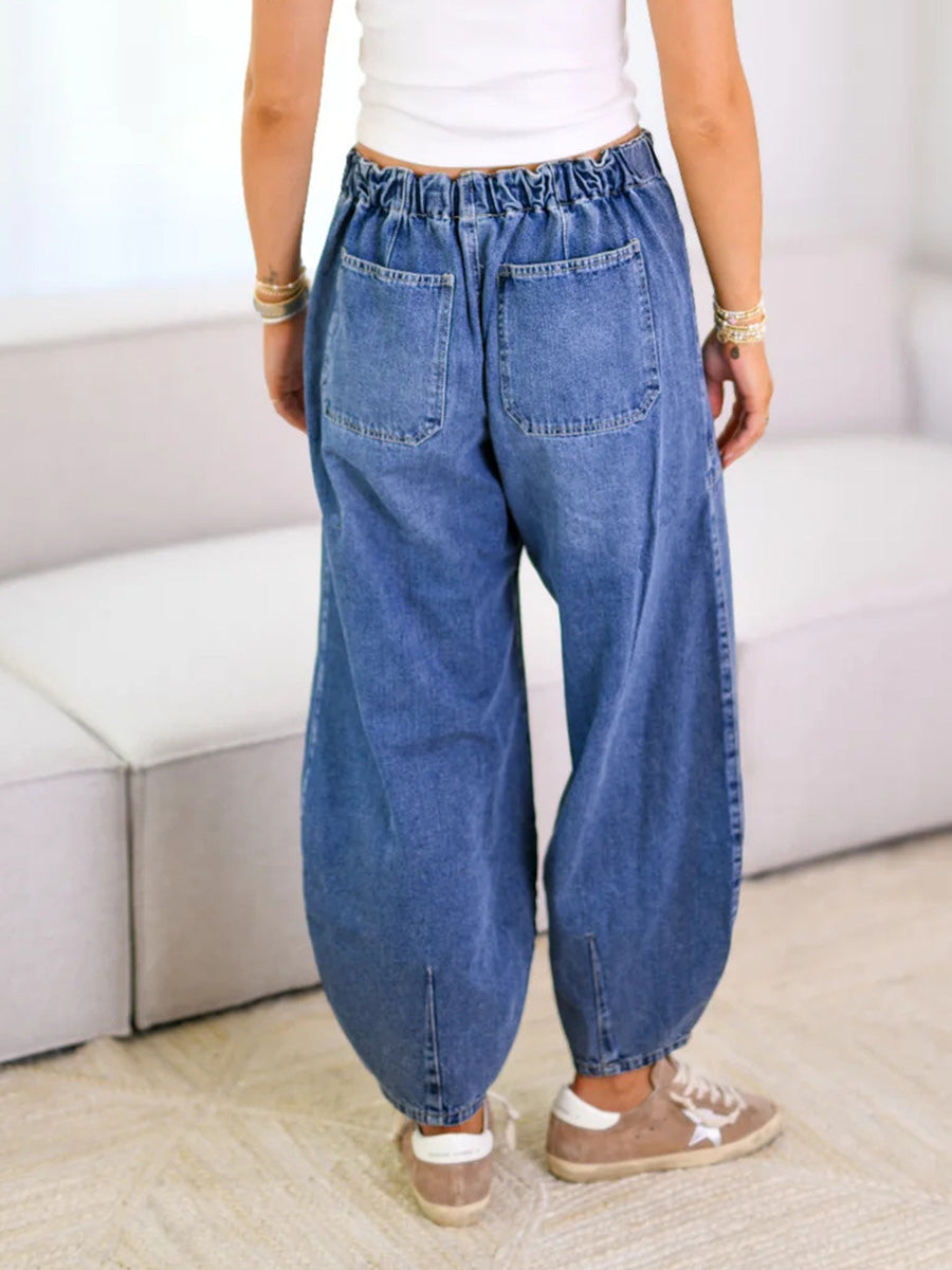 Weite Damenjeans Kordelzug Bequem
