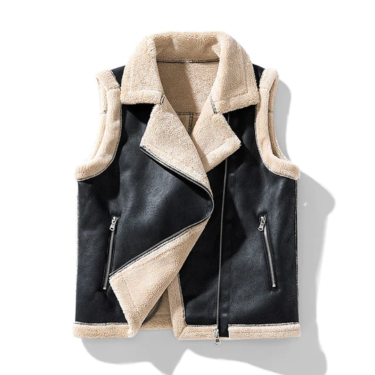Norvielle Damen Ärmellose Pelzjacke