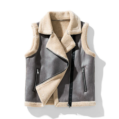 Norvielle Damen Ärmellose Pelzjacke