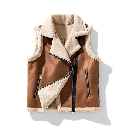 Norvielle Damen Ärmellose Pelzjacke