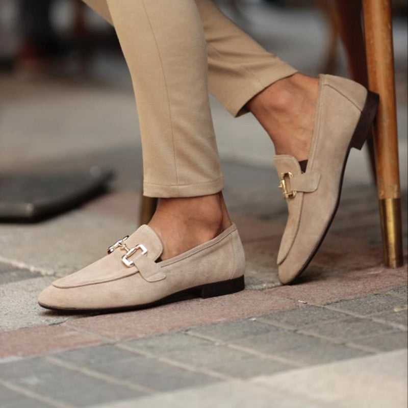 Elegante Herren Loafer Goldene Schnalle Klassischer Komfort