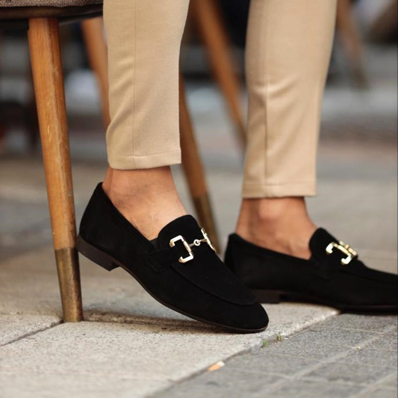 Elegante Herren Loafer Goldene Schnalle Klassischer Komfort