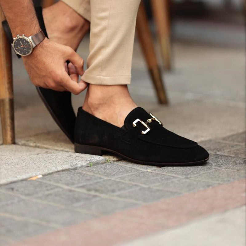 Elegante Herren Loafer Goldene Schnalle Klassischer Komfort