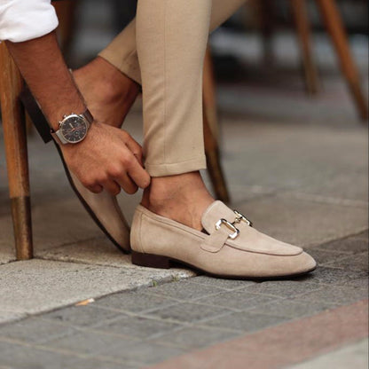 Elegante Herren Loafer Goldene Schnalle Klassischer Komfort