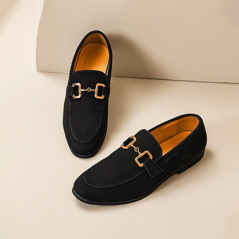 Elegante Herren Loafer Goldene Schnalle Klassischer Komfort