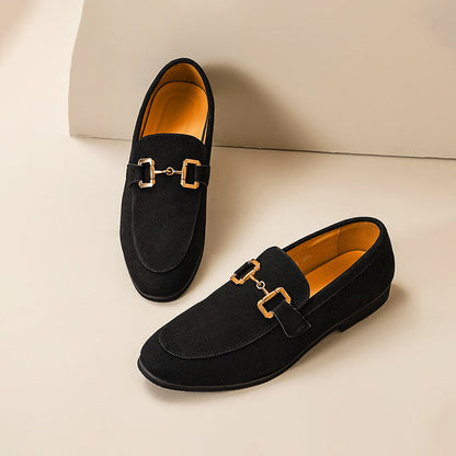 Elegante Herren Loafer Goldene Schnalle Klassischer Komfort
