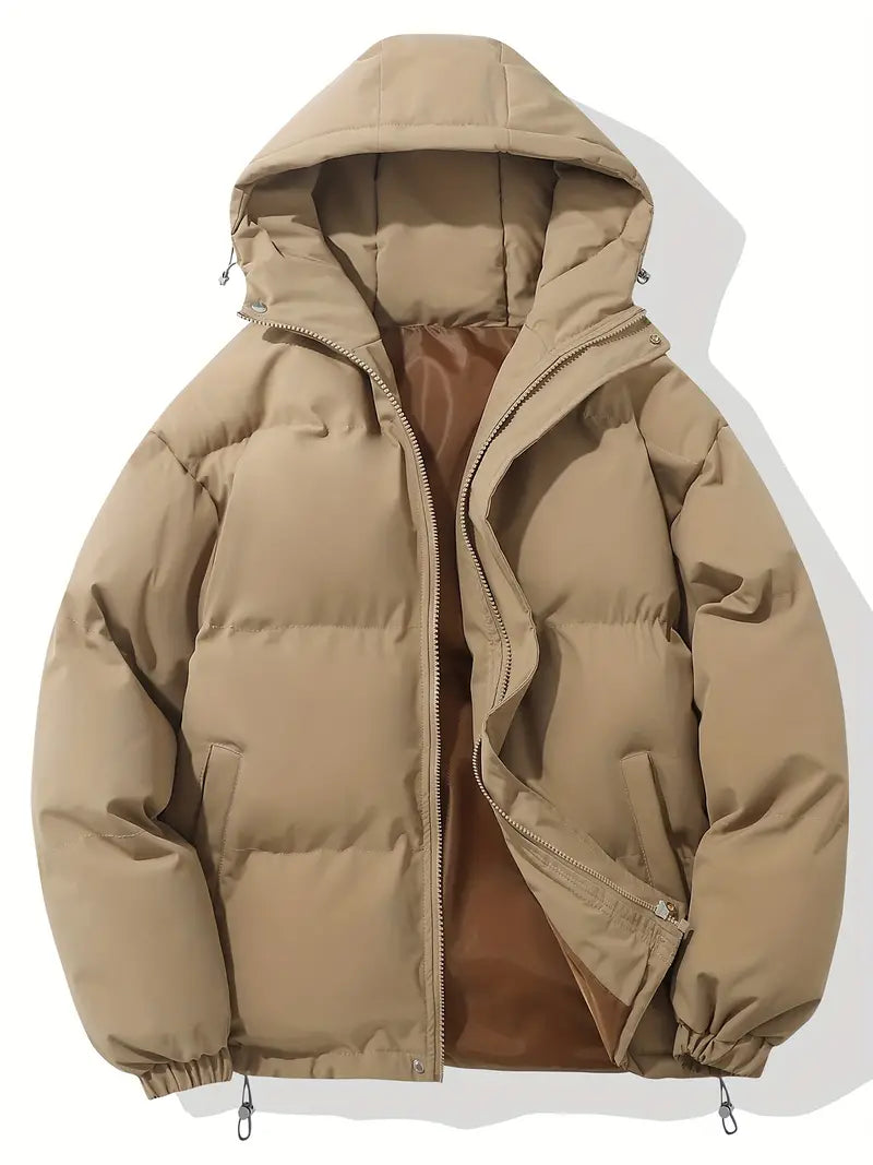 Daunenjacke | Mit Kapuze | Gefüttert | Daunenjacke | Winterjacke für Männer-Khaki-S-Chaps Herrenmode