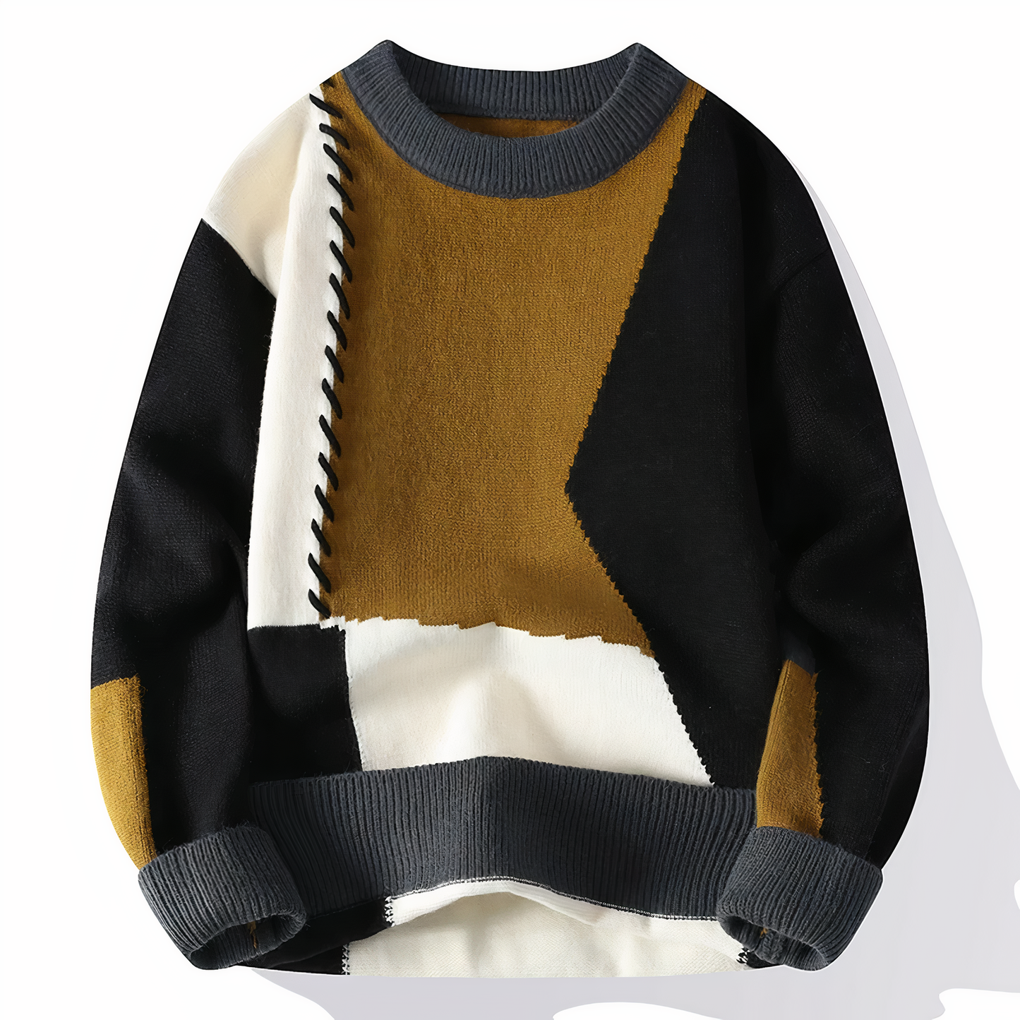 Norvielle Damen Patchwork Pullover Bunt