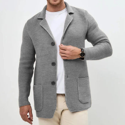 Herren Strickblazer Strukturmuster Eleganz