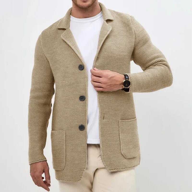 Herren Strickblazer Strukturmuster Eleganz