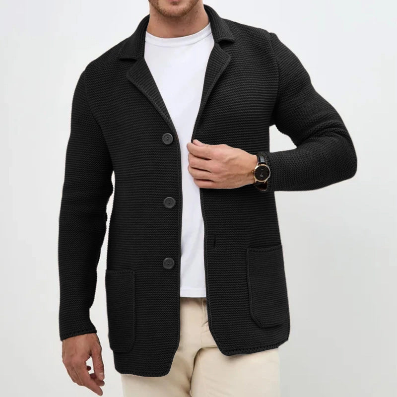 Herren Strickblazer Strukturmuster Eleganz