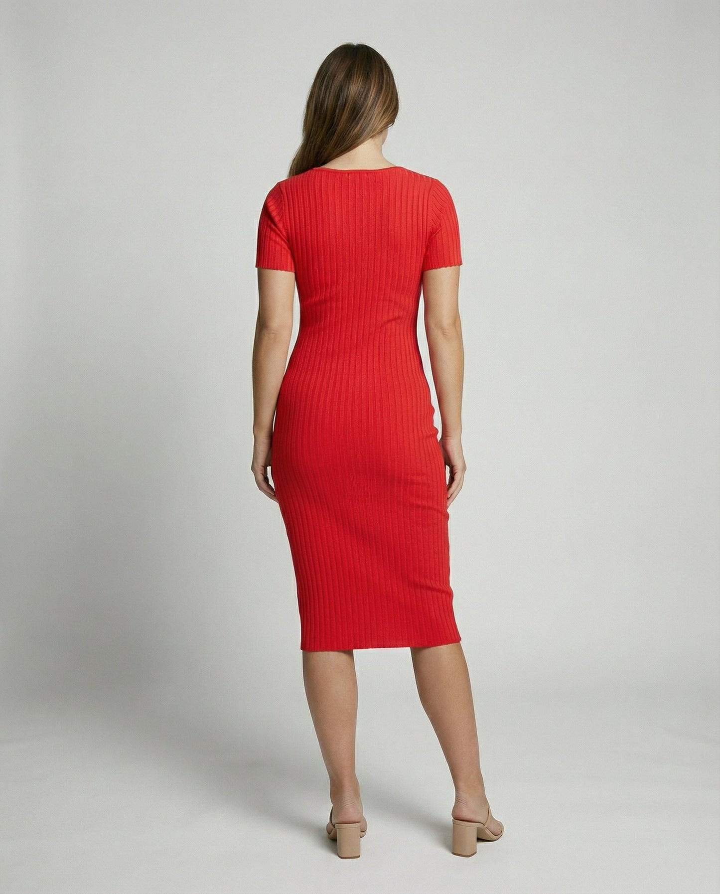 Norvielle Damen Slim-Fit Kleid Gerippt