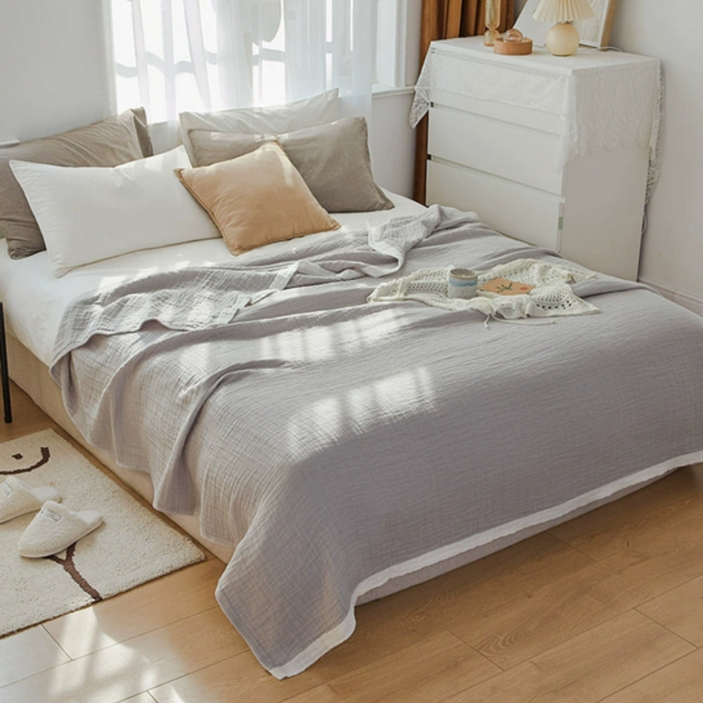 Baumwoll-Mehrschichtdecke Deluxe Musselin Weiß