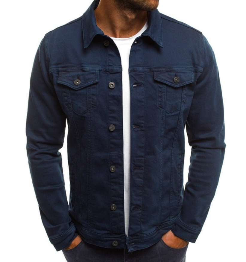 Herren Slim-Fit Denim-Jacke Sommer Blau - Norvielle