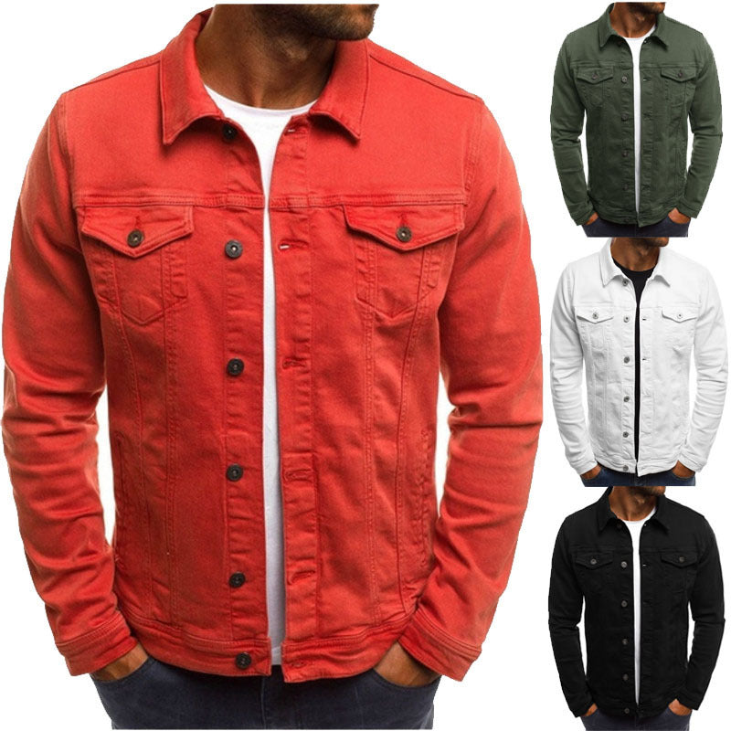 Herren Slimfit Jeansjacke aus Denim mit Knöpfen - Norvielle