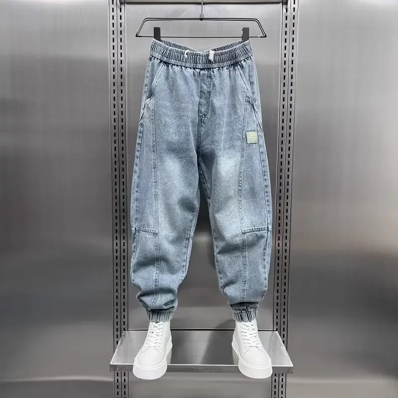 Herren Jogger Jeans Elastische Taille Baggy Denim - Norvielle