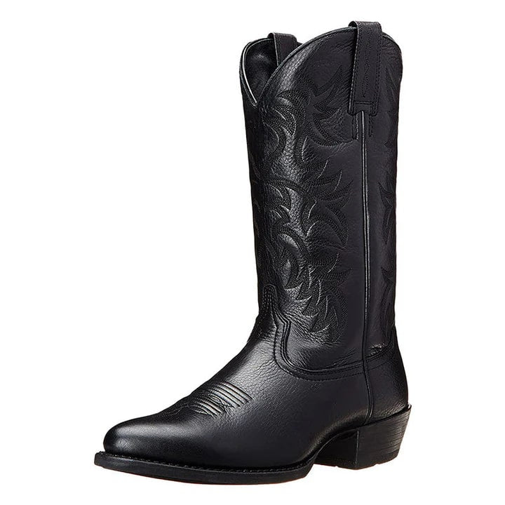 Damen Cowboystiefel Elegant Leder Schwarz - Norvielle