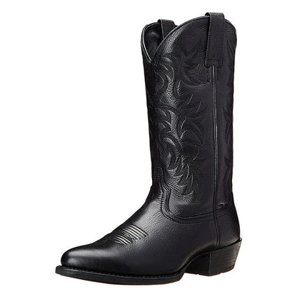 Damen Cowboystiefel Elegant Leder Schwarz - Norvielle