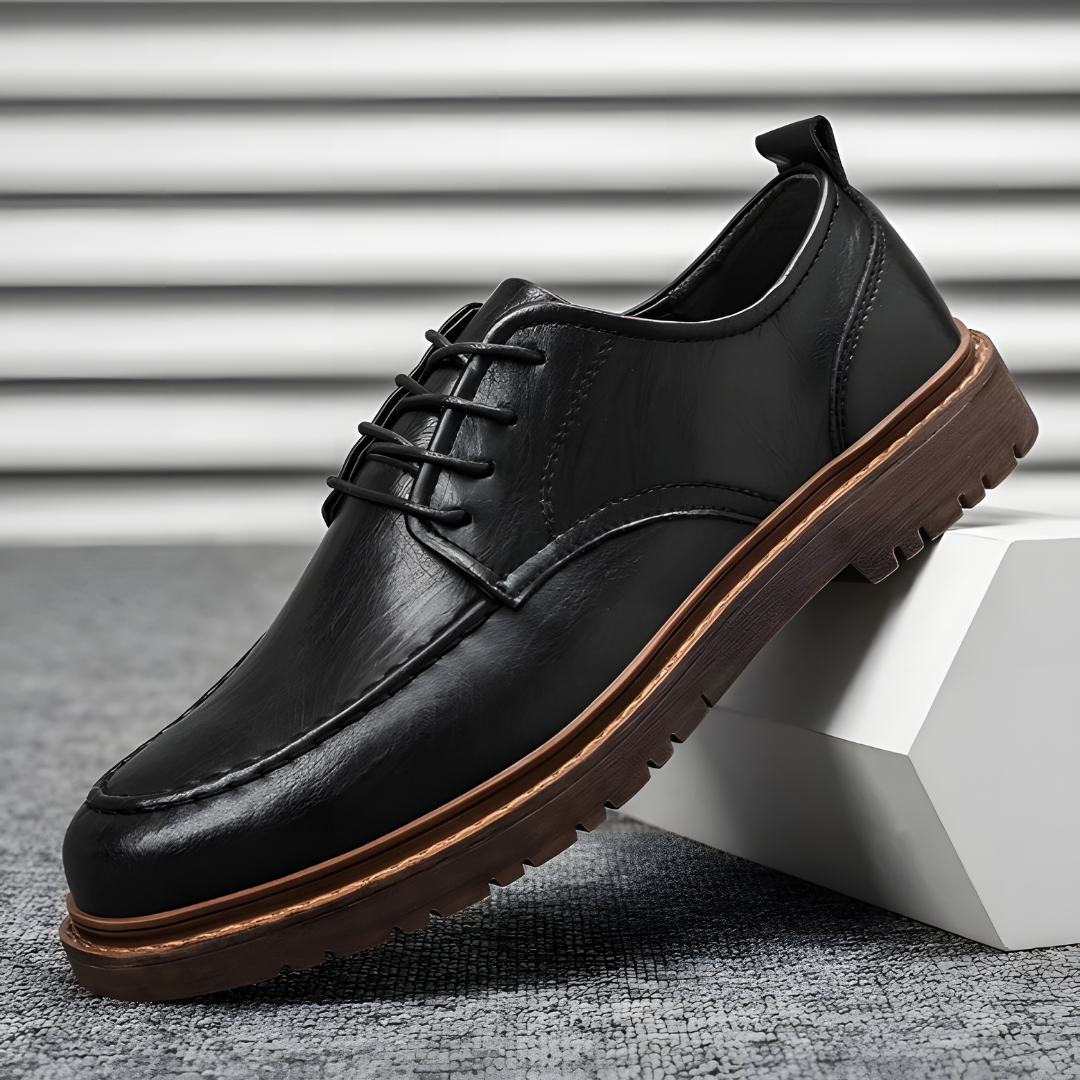 Derby-Schuhe | Freizeit | Schnürschuhe | Lederschuhe | Herrenschuhe-Schwarz-39-Chaps Herrenmode