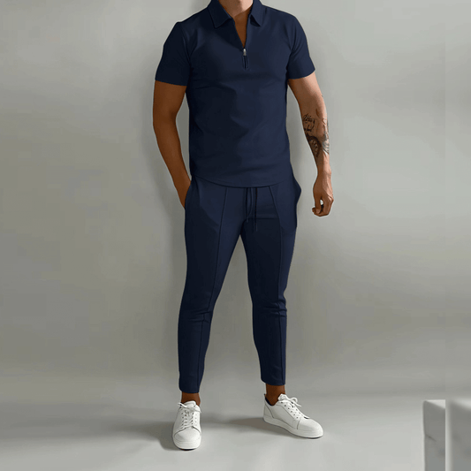 Herren Poloshirt Set 2-teilig mit Reißverschluss - Norvielle