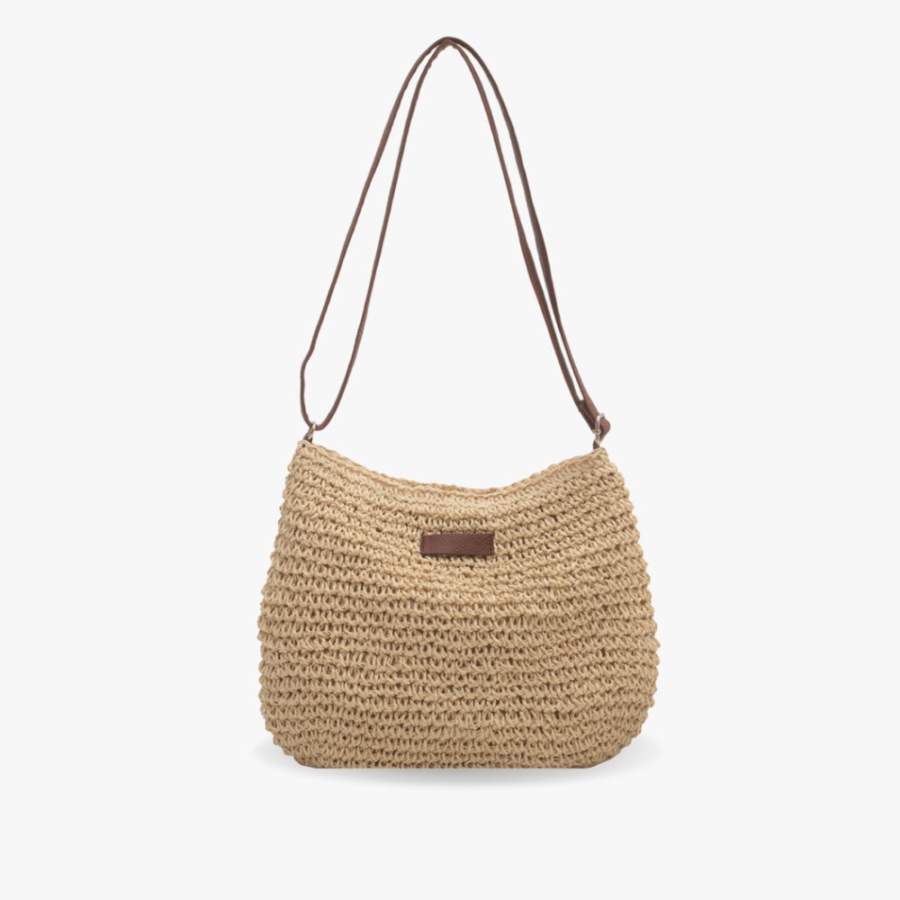 Damen Schultertasche Leder Lässig Braun - Norvielle