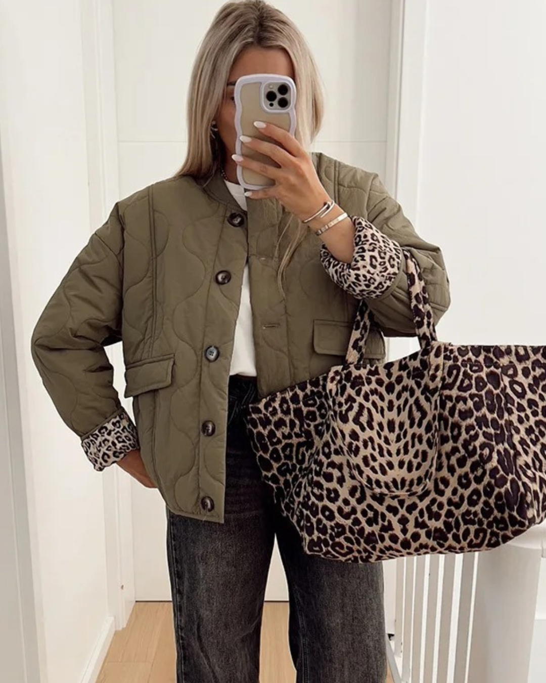 Norvielle Damen Leopardenjacke - Norvielle