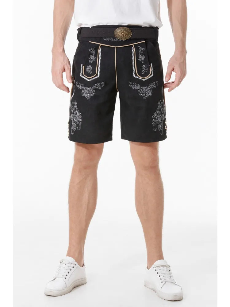 Männer Lederhosen Traditionell Bayerische Tracht Schwarz - Norvielle