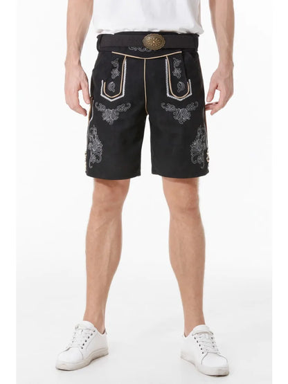 Männer Lederhosen Traditionell Bayerische Tracht Schwarz - Norvielle