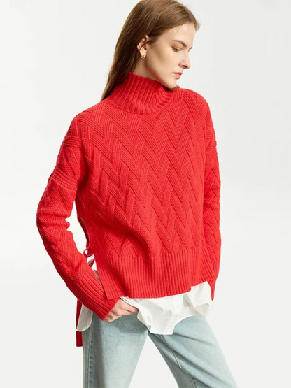 Zopfstrick Rollkragenpullover Kuschelig - Norvielle